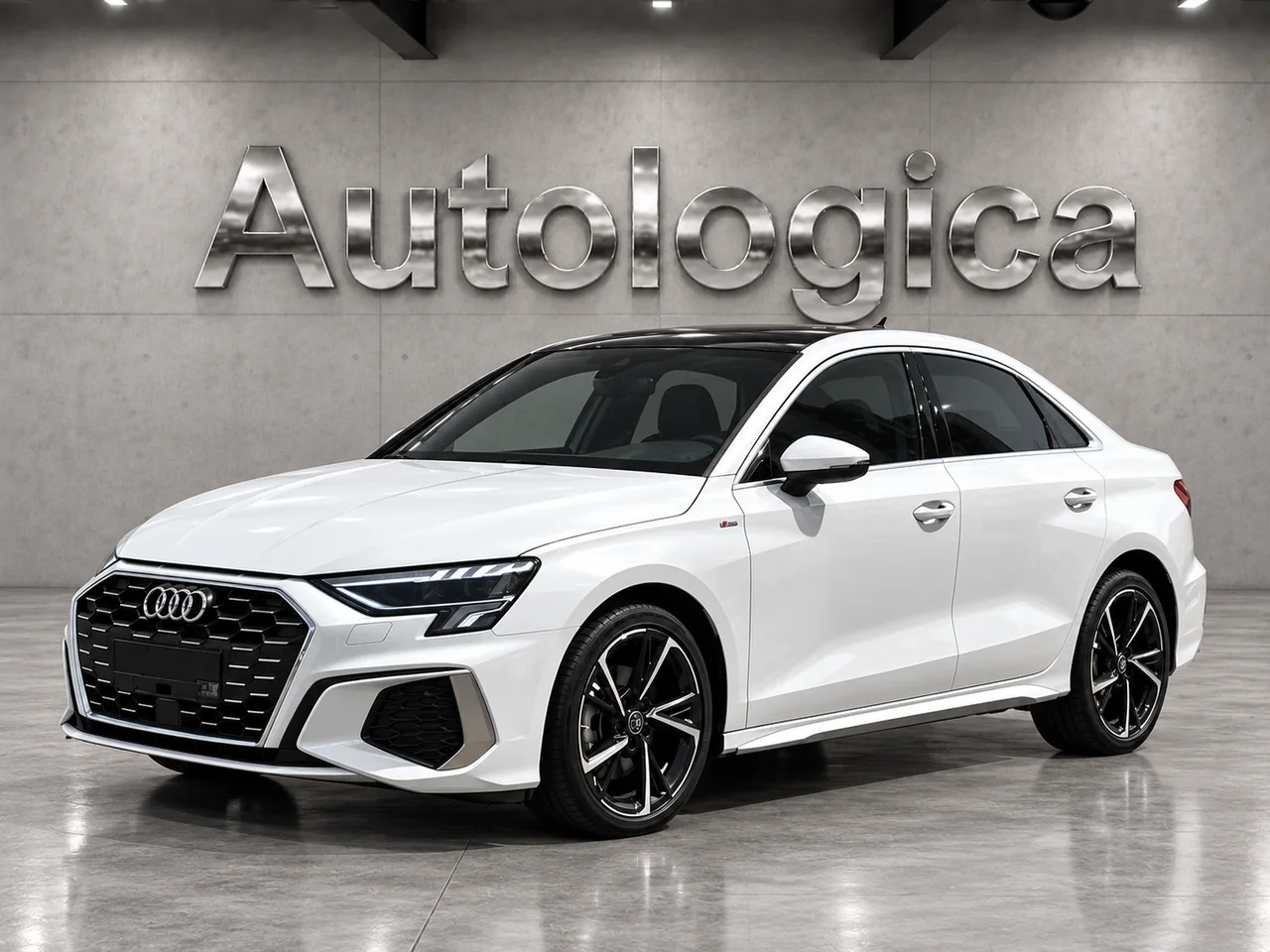 Белый Audi в шоуруме Autologica
